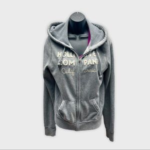 Hollister Zip Up Grey Cotton Hoodie Woman’s Medium